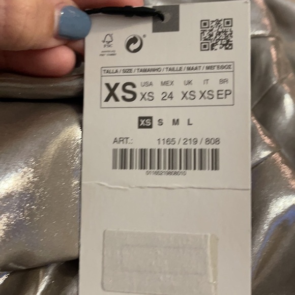 ZARA Metallic Effect Ruffled Skirt - Picture 7 of 7